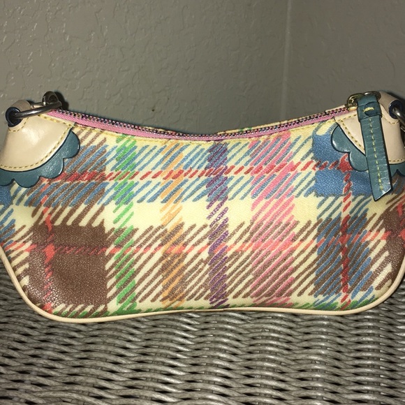 Dooney & Burke Mini Trimmed in Tan &Blue - Picture 3 of 5